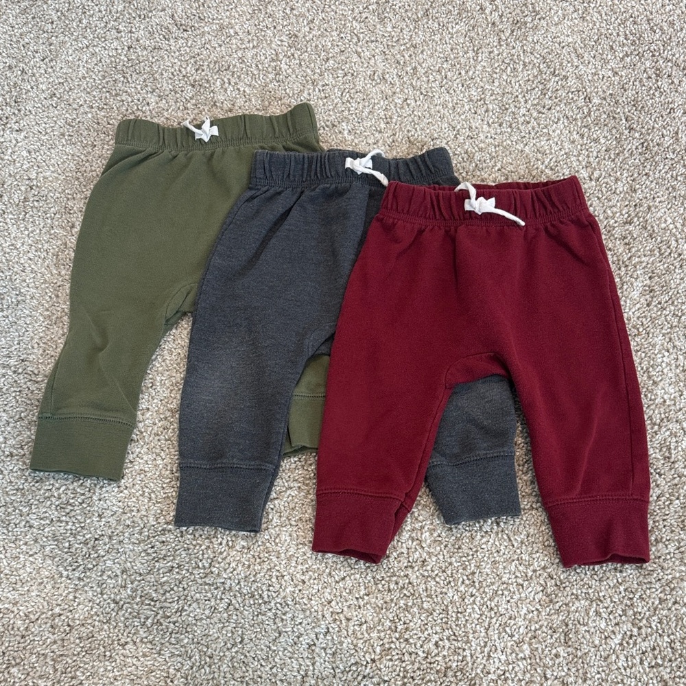 Cat & Jack 3-Pack Baby Joggers - Olive, Charcoal, Burgundy